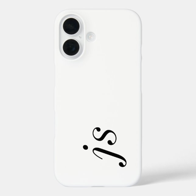 Moderne Schwarz-Weiß-Monogramm-Name iPhone 16 Hülle (Rückseite)