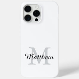 Moderne Schwarz-Weiß-Monogramm-Schriftzug-Name Case-Mate iPhone Hülle