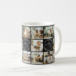 Moderne Schwarz-Weiß-Multifoto-Collage - Sake Kaffeetasse