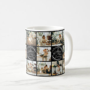 Moderne Schwarz-Weiß-Multifoto-Collage - Sake Kaffeetasse