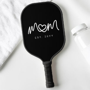 Moderne Schwarz-Weiß-Mutter Mama Etabliert Est Pickleball Schläger