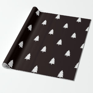 Moderne Schwarz-Weiß-Nordische Weihnachtsbaum-Must Geschenkpapier