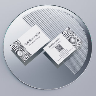 Moderne Schwarz-Weiß-Op-Art-Geschäftskarte Visitenkarte