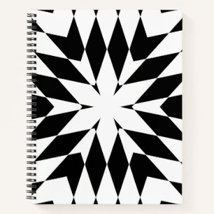 Moderne Schwarz-Weiß- Optische Täuschung Geometris Notizbuch