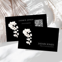 Moderne Schwarz-Weiß-Orchideen-QR-Code-Blume