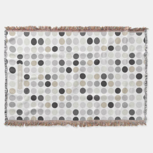 Moderne Schwarz-Weiß-Punkte-Muster-Monogramm Decke
