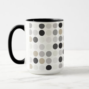 Moderne Schwarz-Weiß-Punkte-Muster-Monogramm Tasse
