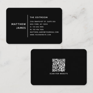 Moderne Schwarz-Weiß-QR-Code-Professionell Visitenkarte