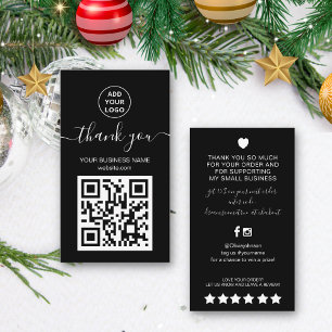 Moderne Schwarz-Weiß-QR-Codes Vielen Dank Visitenkarte