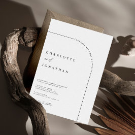 Moderne Schwarz-Weiß-QR-Hochzeit Einladung