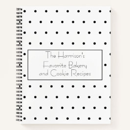 Moderne Schwarz-Weiß-Rezeptororganisation Notizbuch