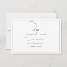 Moderne Schwarz-Weiß-RSVP-Karte RSVP Karte