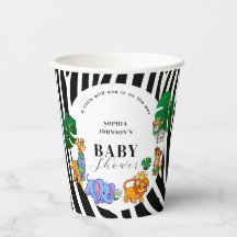 Moderne Schwarz-Weiß-Safari-Tiere Baby Shower