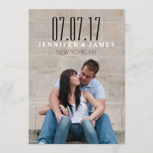 MODERNE SCHWARZ-WEIß SAVE-THE-DATE-KARTE SAVE THE DATE