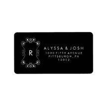 Moderne Schwarz-Weiß-Schnörkel Gerahmte Hochzeit