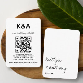 Moderne Schwarz-Weiß-Skripte Minimalistische Hochz Begleitkarte