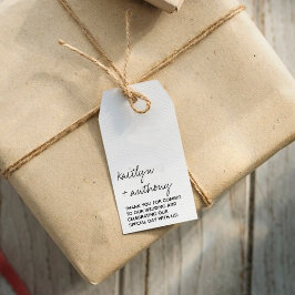Moderne Schwarz-Weiß-Skripte Minimalistische Hochz Geschenkanhänger