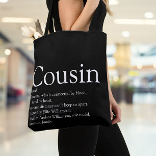 Moderne Schwarz-Weiß-Spaß-Cousin-Definition  Tasche