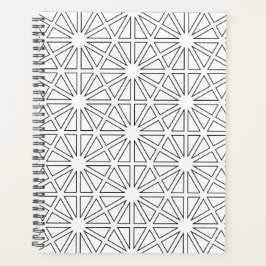 Moderne Schwarz-Weiß-Sternenexplosions-Geometrie-M Planer