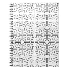 Moderne Schwarz-Weiß-Sternenexplosions-Geometrie Notizblock