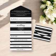 Moderne Schwarz-Weiß-Streifen Elegante Hochzeit