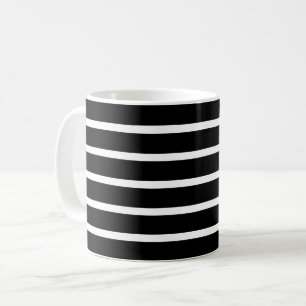 Moderne Schwarz-Weiß-Streifen Kaffeetasse