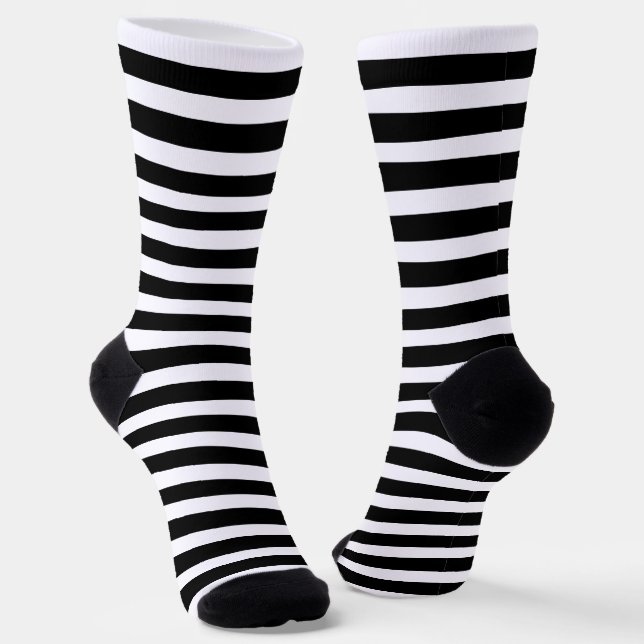 Moderne Schwarz-Weiß-Streifen Socken (Gewinkelt)