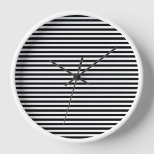 Moderne Schwarz-Weiß-Streifenmuster Uhr