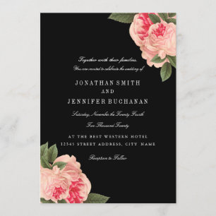 Moderne Schwarz-Weiß-Stripte Hochzeitseinladungen Einladung