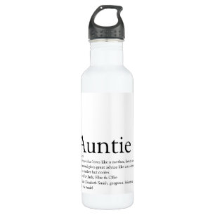 Moderne Schwarz-Weiß-Tante-Tantchen-Definition Edelstahlflasche