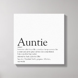 Moderne Schwarz-Weiß-Tante-Tante-Definition Leinwanddruck