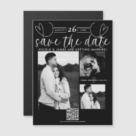 Moderne Schwarz-Weiß-Technik Save the Date Magnetkarte