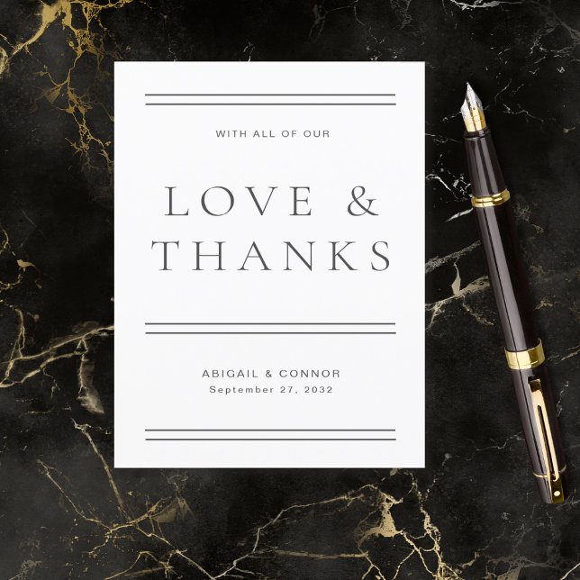 Moderne Schwarz-Weiß-Typografie Dankeskarte (Von Creator hochgeladen)