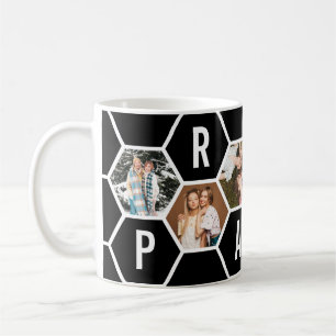 Moderne Schwarz-Weiß-Typografie-Fotocollage Kaffeetasse