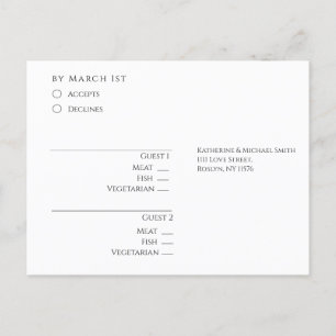 Moderne Schwarz-Weiß-UAWG Hochzeit Postkarte