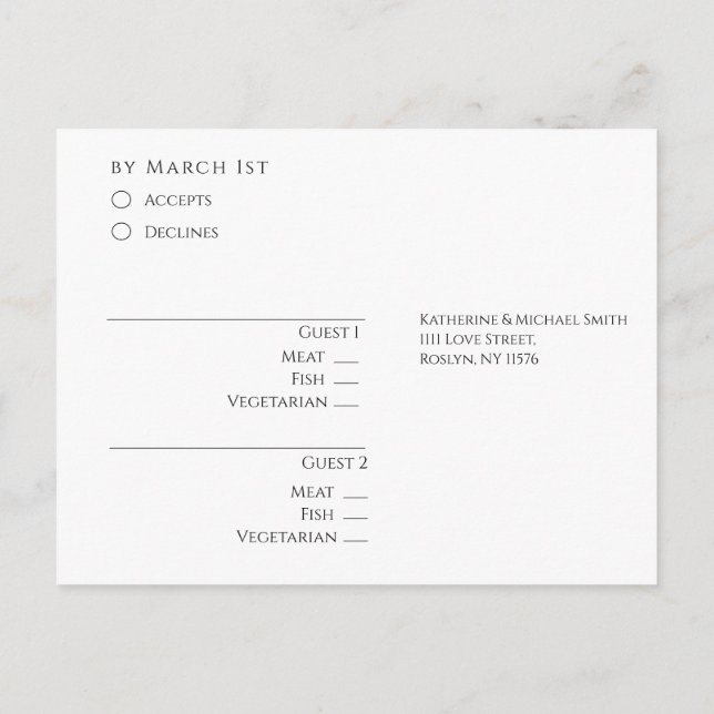 Moderne Schwarz-Weiß-UAWG Hochzeit Postkarte (Rückseite)