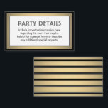 Moderne Schwarz-, Weiß- und Gold-Imitate - Details Begleitkarte<br><div class="desc">Komplimieren Sie die Party Einladungen in Schwarz und Gold und erhalten Sie wichtige Informationen zu den passenden Gehäusekarten. Alle Formulierungen auf dieser Vorlage sind einfach zu anpassen für jeden Anlass. Diese Karte enthält die Feste Details Ihrer Wahl wie Anfahrtsbeschreibung, Website, besondere Wünsche, Unterkünfte, Empfang, uAwg, etc. Das Design besticht durch...</div>