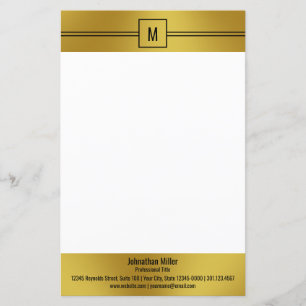 Moderne Schwarz-weiß- und Goldmonogramm-Vorlage