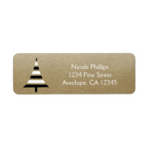 Moderne Schwarz-Weiß-Weihnachtsbaum-Labels