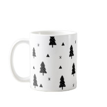 Moderne Schwarz-Weiß-Weihnachtszeit-Tasse