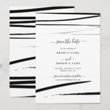 Moderne Schwarz-weiße Abstrakte Hochzeit