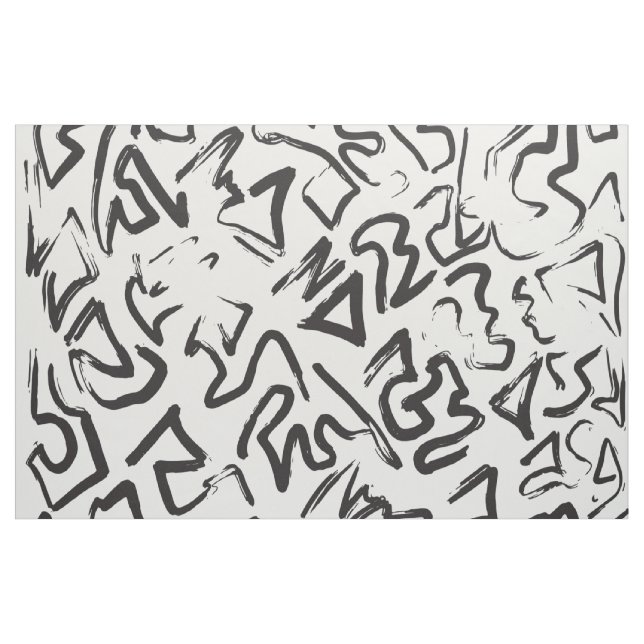 Moderne Schwarz-weiße abstrakte Stoff (Yard (91,4 cm))