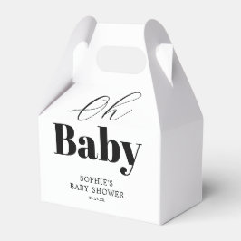 Moderne Schwarz-weiße Babydusche Geschenkschachtel