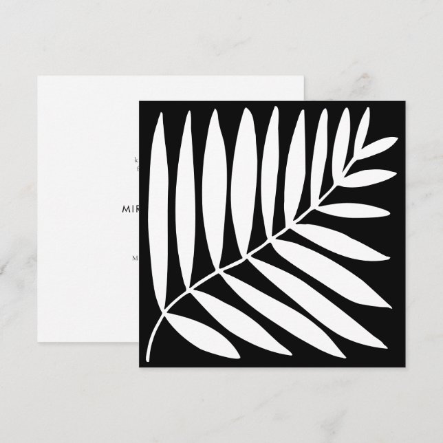 Moderne Schwarz-weiße botanische Pflanze Zeichnend Save The Date (Vorne/Hinten)