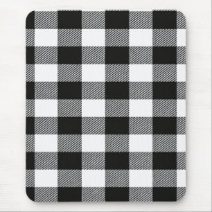 Moderne schwarz-weiße Buffalo-Karo-iPhone-Hülle Mousepad