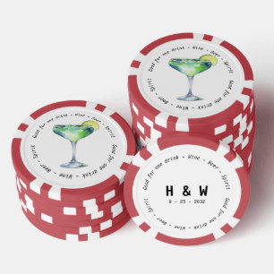 Moderne Schwarz-weiße Daiquiri Drink Voucher Hochz Pokerchips