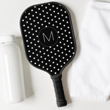 Moderne Schwarz-Weiße Einfache Monogramm Polka-Pun