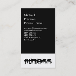 Moderne Schwarz-weiße Fitness Sport Visitenkarte
