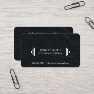 Moderne schwarz-weiße Fitness-Trainer-Coach-Chic Visitenkarte