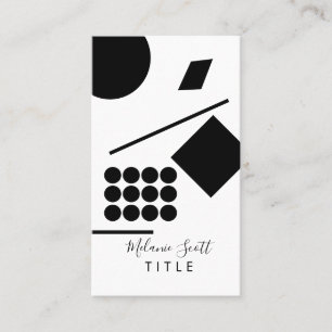 Moderne Schwarz-weiße Geometrie-Linien Visitenkarte